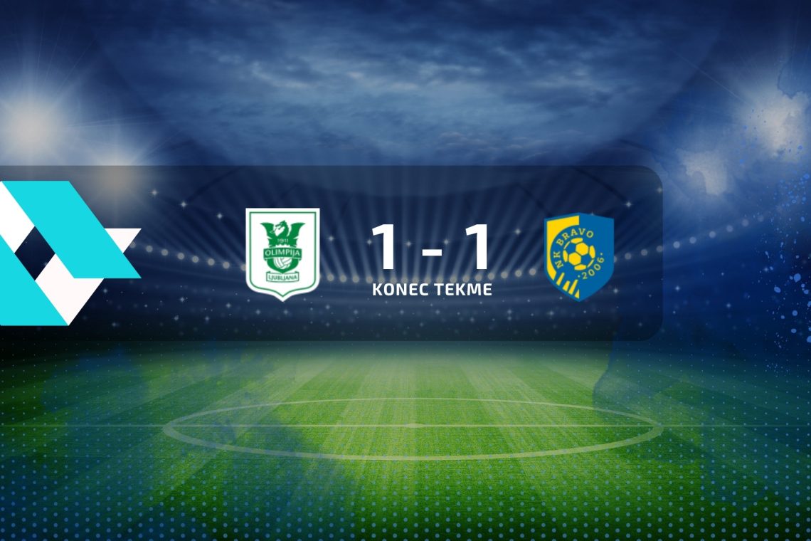 Nogometaši Olimpije in Brava so se razšli z neodločenim izidom 1:1